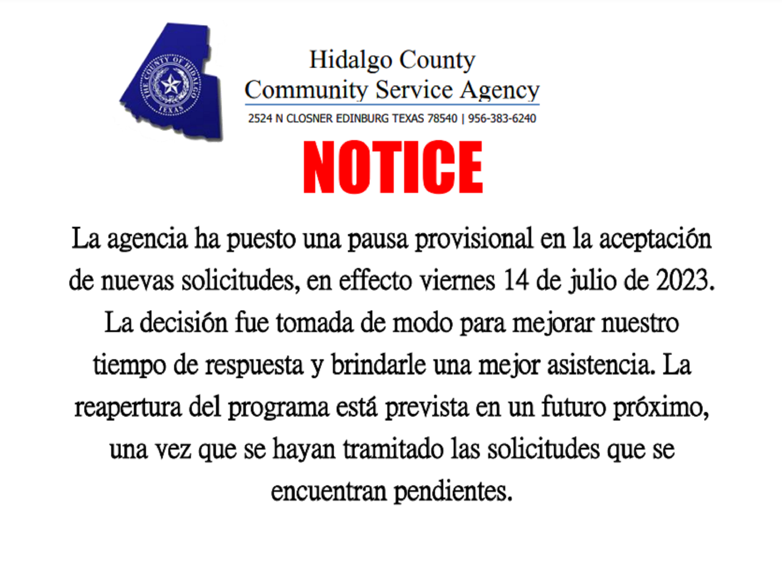 HCCSA Hidalgo County Community Service Agency
