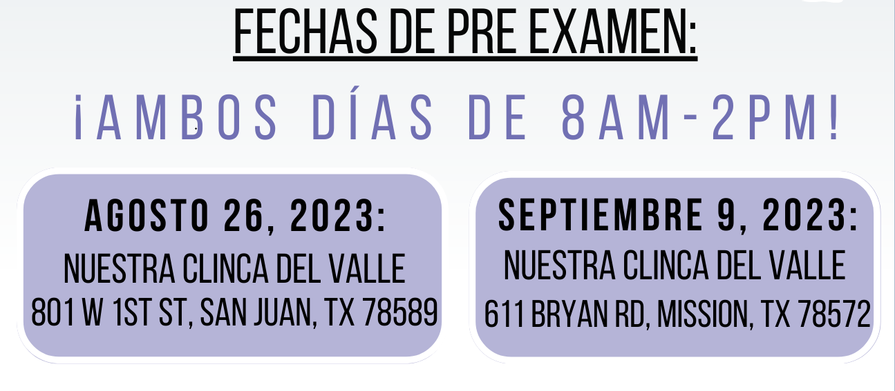 PreScreening dates Spanish